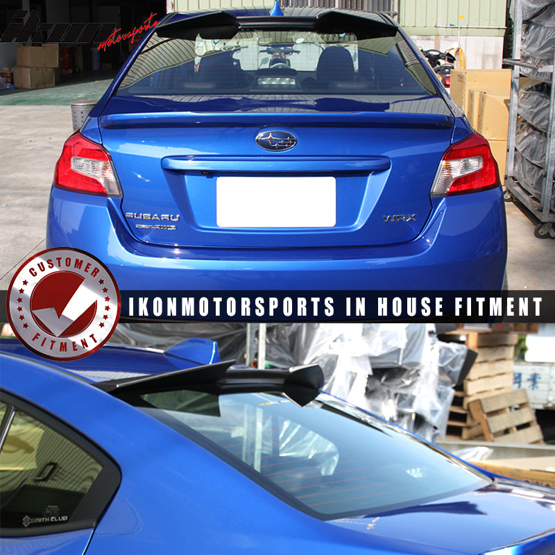 Gloss Black Rear Roof Window Visor Spoiler Wing For Subaru WRX 2015-2021 – Adhesive & Clip On