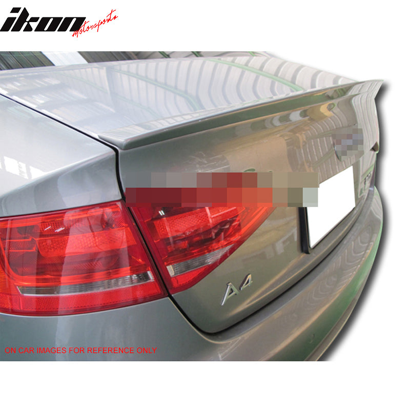 Pre-painted Trunk Spoiler Compatible With 2009-2012 Audi A4 B8, RS Style ABS Painted #LZ9Y Phantom Black Pearl Rear Tail Lip Deck Boot Wing By IKON MOTORSPORTS, 2010 2011