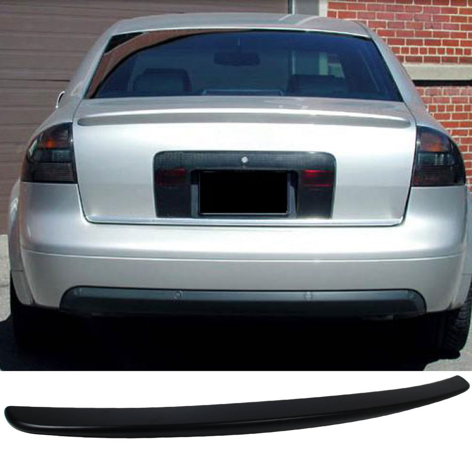 Trunk Spoiler Compatible With 1998-2004 Audi A6 C5, A Style ABS Deck Boot Wing By IKON MOTORSPORTS, 1999 2000 2001 2002 2003