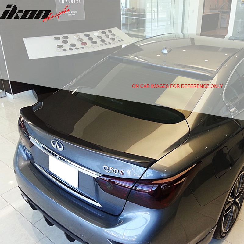Trunk Spoiler Compatible With 2014-2024 Infiniti Q50 Sedan, Ikon Style ABS Rear Trunk Wing Deck Lid by IKON MOTORSPORTS