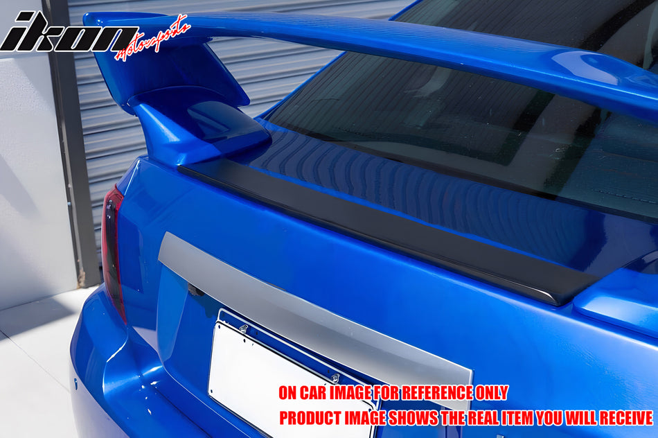 IKON MOTORSPORTS, Trunk Spoiler Compatible with 2008-2014 Subaru Impreza WRX/WRX STI 3rd Gen 4-Door Sedan, D Style Black Carbon Fiber Rear Trunk Lid Spoiler Wing Lip