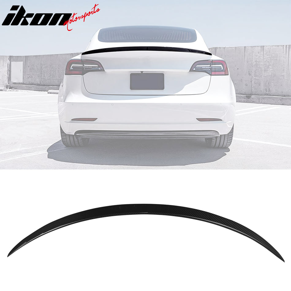2017-2023 Tesla Model 3 Performance Style Carbon Fiber Trunk Spoiler