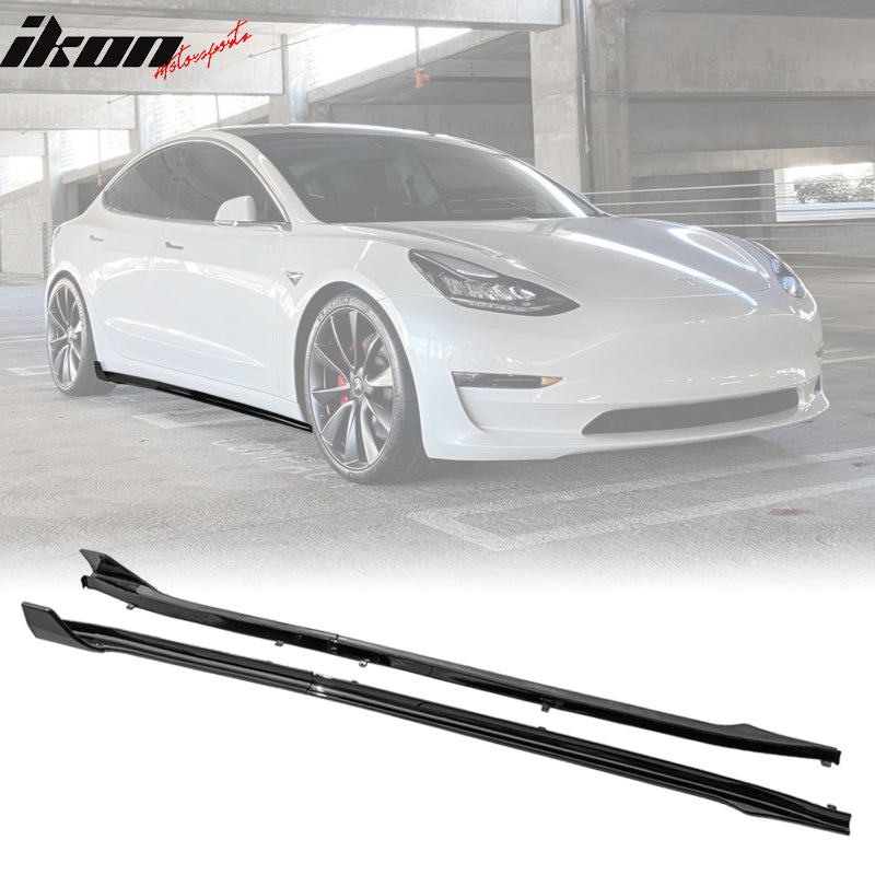 IKON MOTORSPORTS, Side Skirts Extension Compatible With 2017-2023