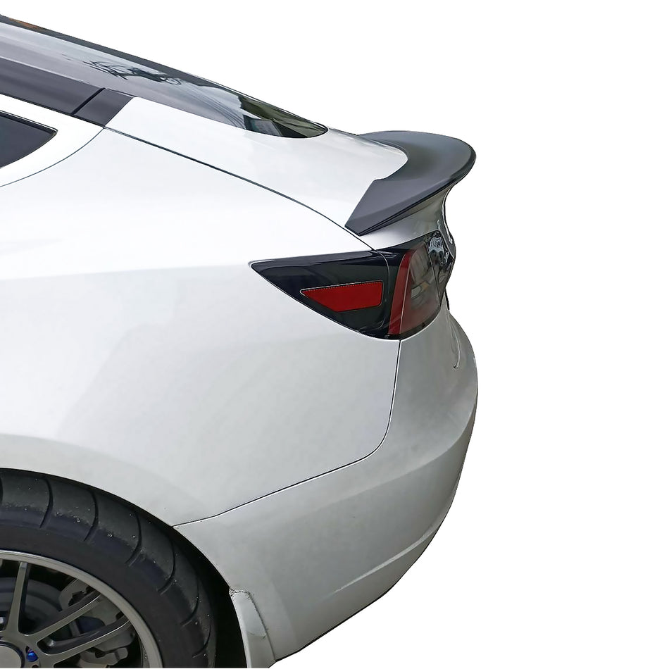 IKON MOTORSPORTS, Trunk Spoiler Compatible With 2017-2023 Tesla Model 3, ABS S Style Rear Spoiler Wing