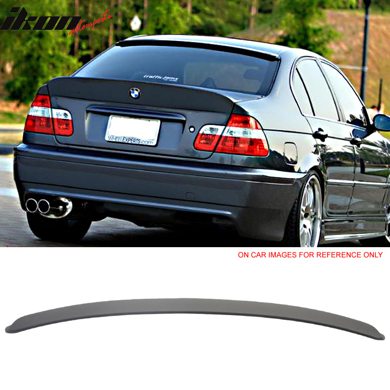 Pre-Painted Roof Spoiler Compatible With 1999-2005 BMW E46 3 Series 4Dr,  AC-S Style Matte Black ABS Rear Wind Spoiler Wing Other Color Available by  IKON MOTORSPORTS, 2000 2001 2002 2003 2004 – Ikon Motorsports