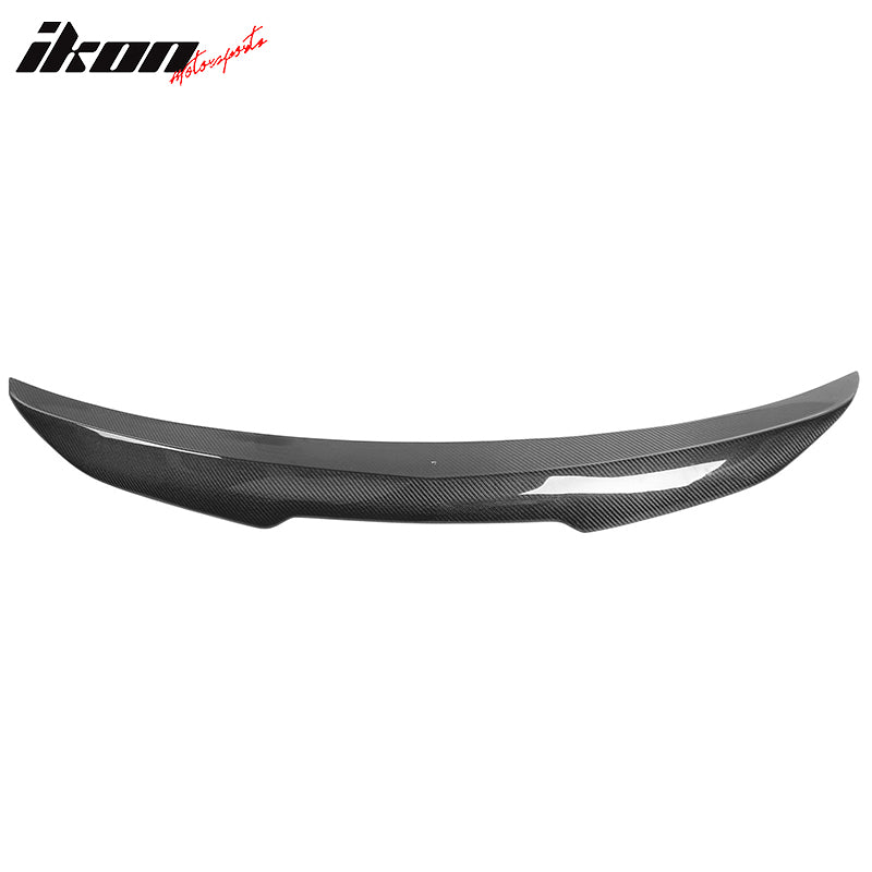 IKON MOTORSPORTS, Trunk Spoiler Compatible With 2020-2024 Cadillac CT5, PSM Style Carbon Fiber Rear Trunk Tailgate Spoiler Wing Flap Lip 1 PCS
