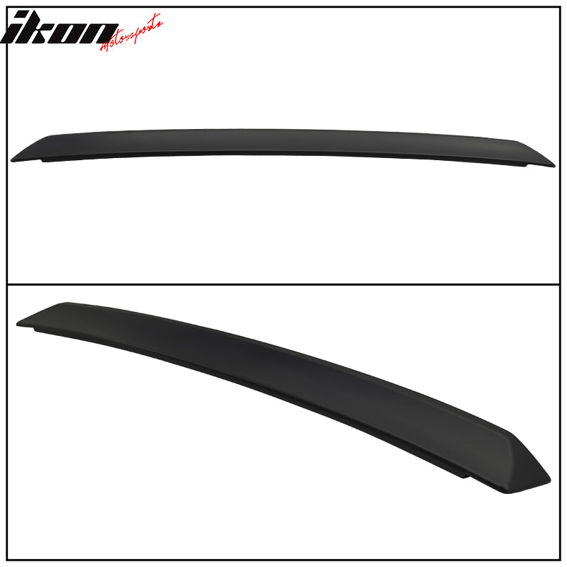 IKON MOTORSPORTS, Trunk Spoiler Compatible With 2008-2023 Dodge Challenger, Primer Matte Black ABS Car Exterior Rear Wing Tail Roof Top Deck Lid, 2009 2010 2011 2012 2013 2014 2015 2016 2017 2018