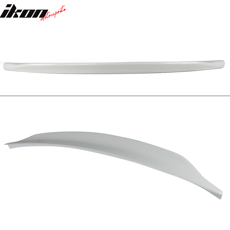IKON MOTORSPORTS, Trunk Spoiler Compatible With 2008-2017 Mitsubishi Lancer EVO X, Painted Wicked White #W37 ABS RS Style Rear Tail Lip Wing
