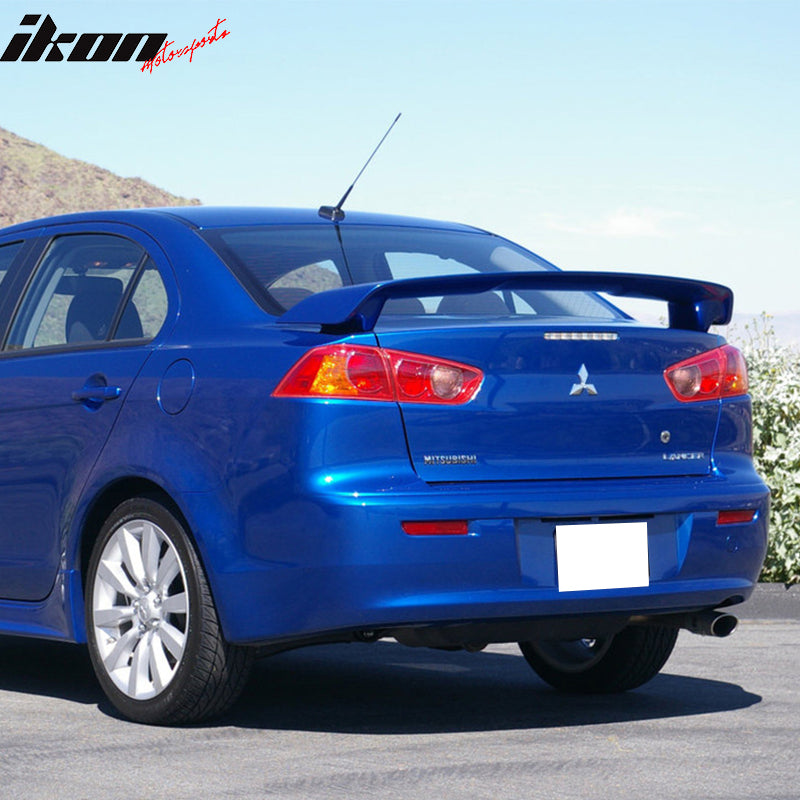 Trunk Spoiler Compatible With 2008-2017 Mitsubishi Lancer and 2008-2015 Evolution Evox Evo10, Factory Style Unpainted ABS Factory Replacement Kit Trim Factory Style Spoilers by IKON MOTORSPORTS