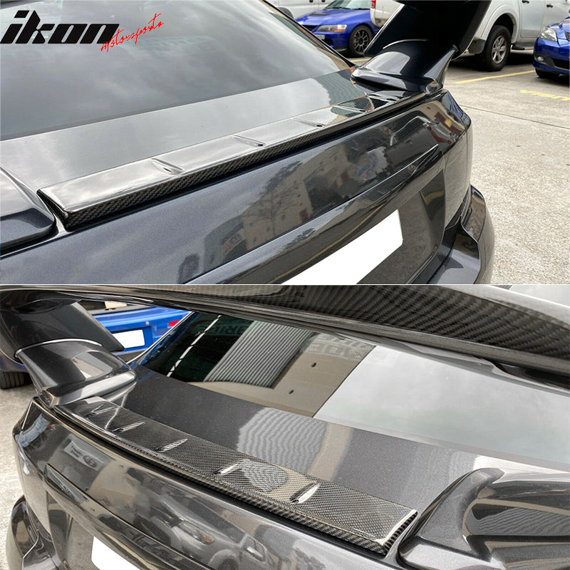 IKON MOTORSPRTS, Trunk Spoiler Compatible With 2008-2014 Subaru Impreza WRX STI 4-Door Sedan, STI Style Rear Deck Lid Carbon Fiber Tail Boot Cover Trim, 2009 2010 2011 2012 2013