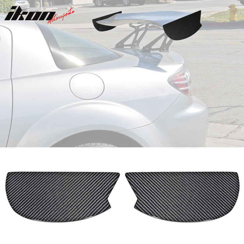 V3 Style Universal GT Rear Spoiler Wing Side Plate Add On Carbon Fiber