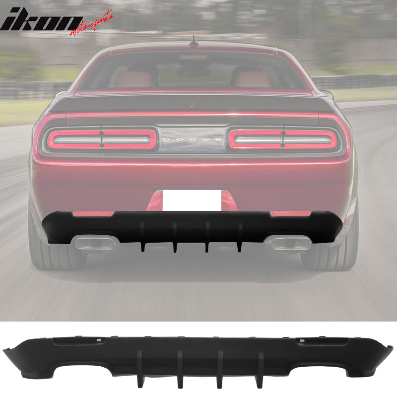 2015-2023 Dodge Challenger IKON Style Matte Black Rear Diffuser PP