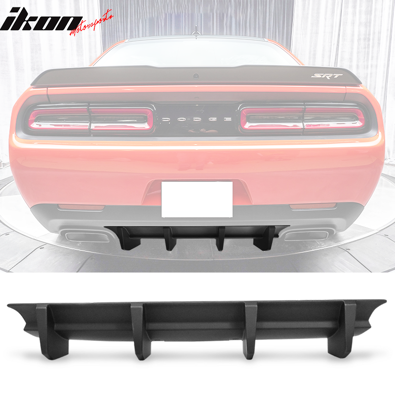 2015-2023 Dodge Challenger Unpainted Rear Bumper Lip Diffuser 4 Fin PP