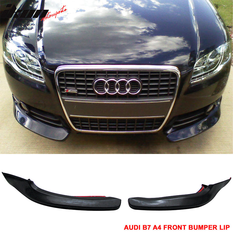 2006-2008 Audi A4 B7 Euro style Unpainted Black Front Bumper Lip PU