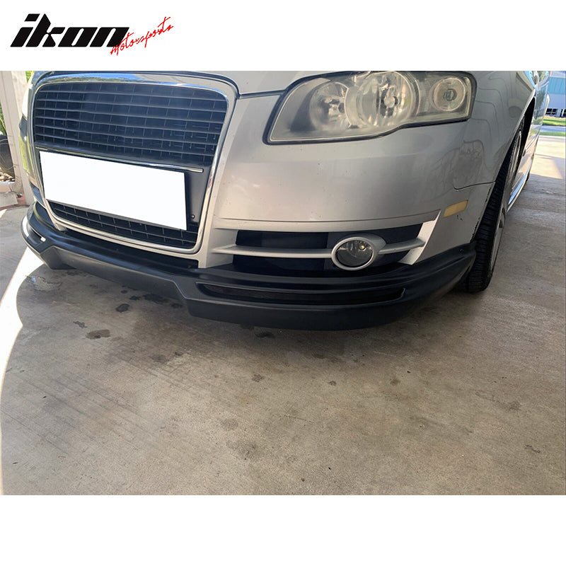 Front Bumper Lip Compatible With 2006-2008 Audi A4, Type A Style Unpainted PU Front Lip Finisher Under Chin Spoiler by IKON MOTORSPORTS, 2007