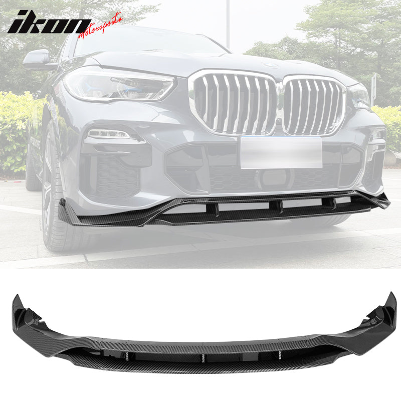 MotorFansClub 4Pcs Front Bumper Lip Fit for BMW X5 G05 M Package 2019 2020  2021 2022, Glossy Black ABS Front Chin Splitter Spoiler