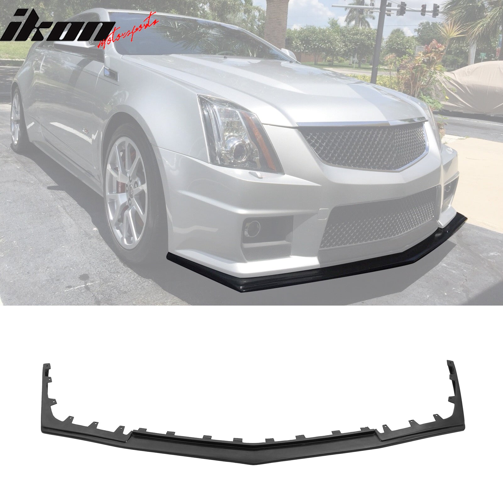 FREEMOTOR802 Compatible with 2020-2024 Cadillac CT5 3PCS Front Bumper Lip,  Front Bumper Lip Spoiler Splitter Kit IKON Style PP Polypropylene Carbon