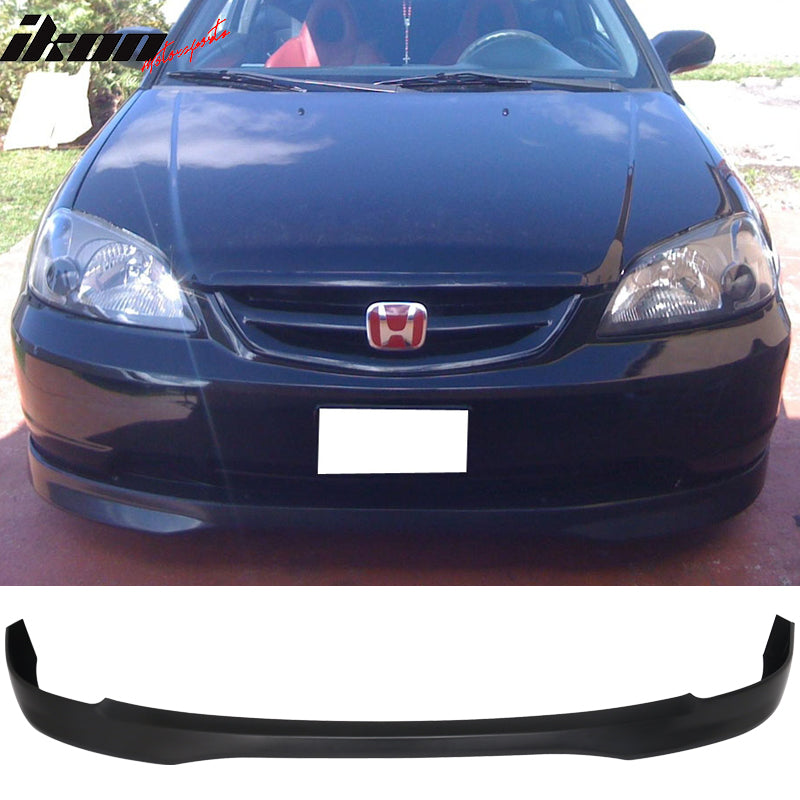 Compatible With 2001-2003 Honda Civic Front + Rear Bumper Lip - PP