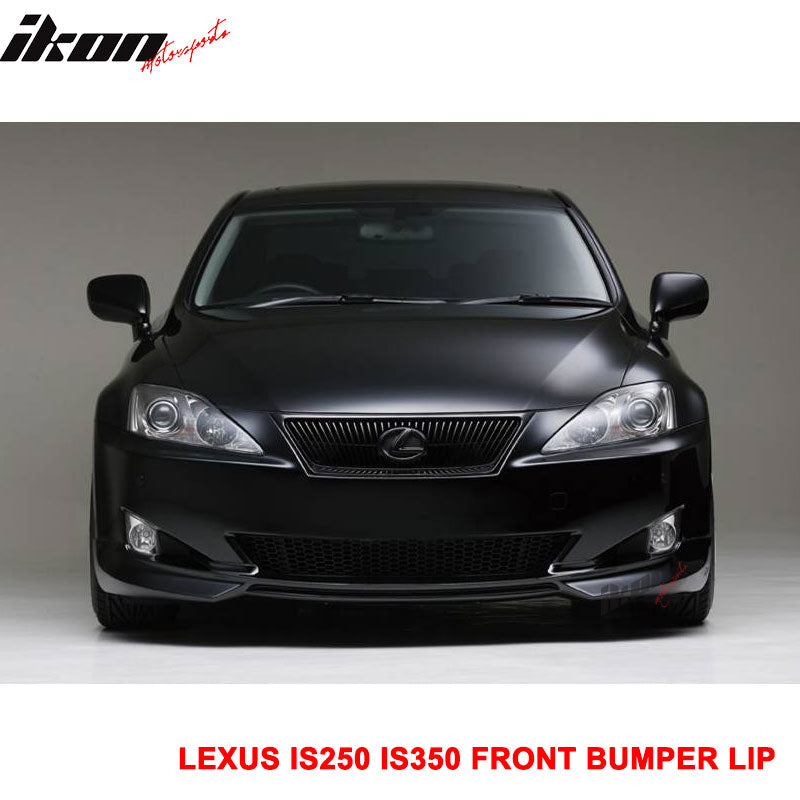 Front Bumper Lip Compatible With 2006-2008 LEXUS IS250 & IS350, Ikon Style PU Black Front Lip Spoiler Splitter Air Dam Chin Diffuser Add On by IKON MOTORSPORTS, 2007