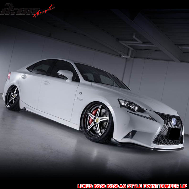 Front Bumper Lip Compatible With 2014-2016 Lexus IS250 IS350, AG Style Black PU Front Lip Finisher Under Chin Spoiler Add On by IKON MOTORSPORTS, 2015