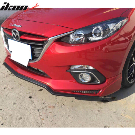 Fits 14-16 Mazda 3 V3 Style Front Bumper Lip Lower Spoiler PP Painted