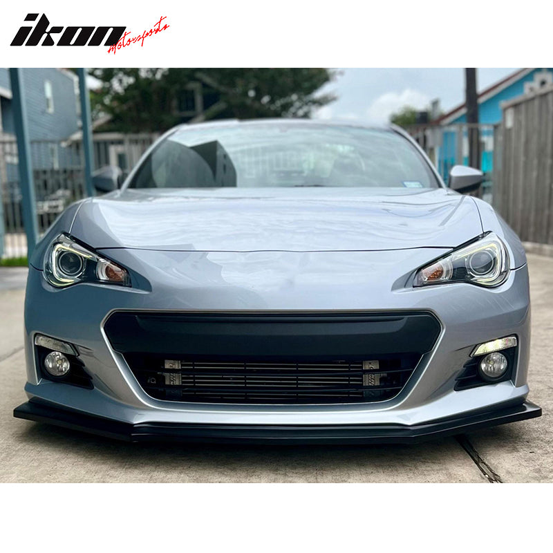 Front Bumper Lip Compatible With 2013-2016 Subaru BRZ IKON Style Unpainted Black Spoiler Splitter Valance Fascia Cover Guard Protection Conversion by IKON MOTORSPORTS, 2014 2015