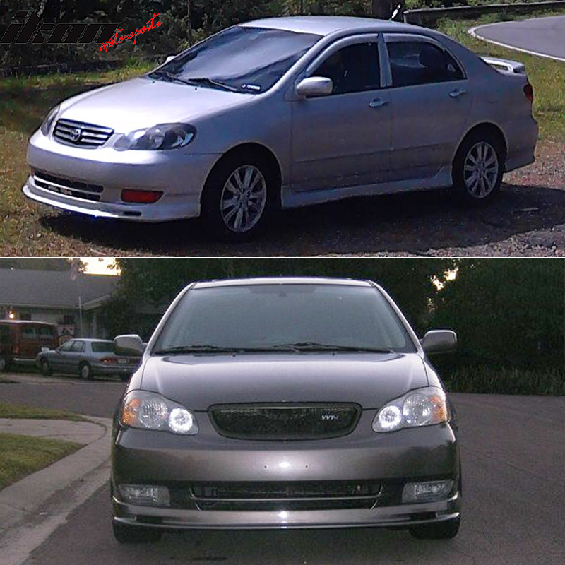 TR Style Front Bumper Lip Chin Spoiler For 2003-2004 Toyota Corolla – Unpainted PP Plastic