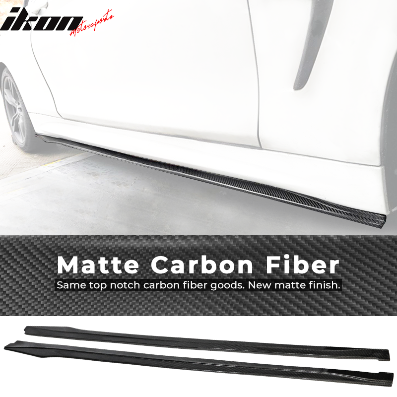 KARPAL M Sport Style Side Skirt Splitters For BMW F32 F33 4 Series 2014-2020 - Gloss Black Polyurethane