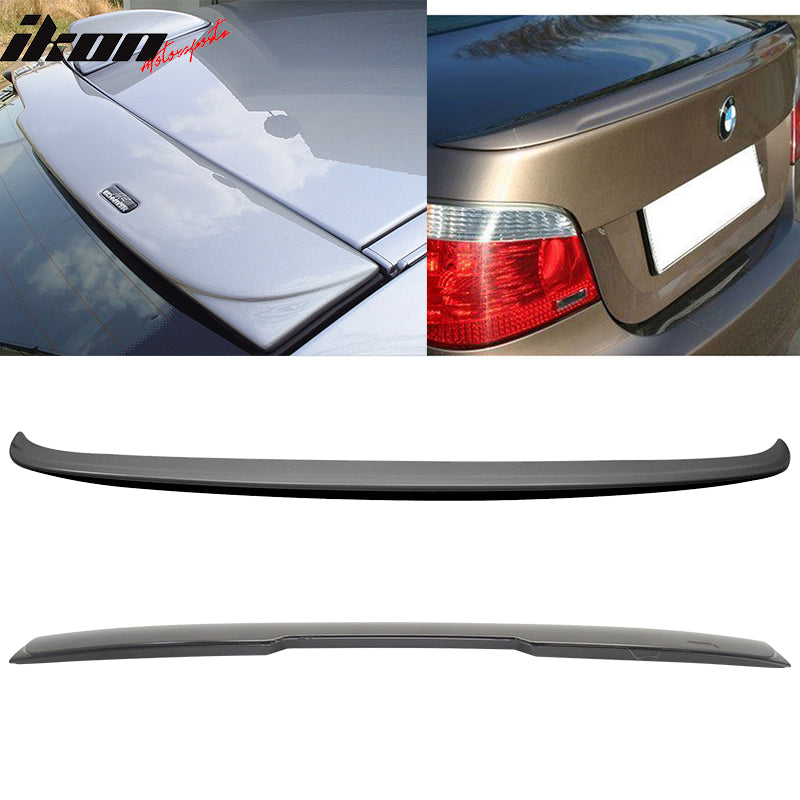 Ikon Motorsports Compatible with 04-10 BMW E60 5 Series 57 GTS Carbon  Fiber CF Drag Rear Trunk Spoiler Wing