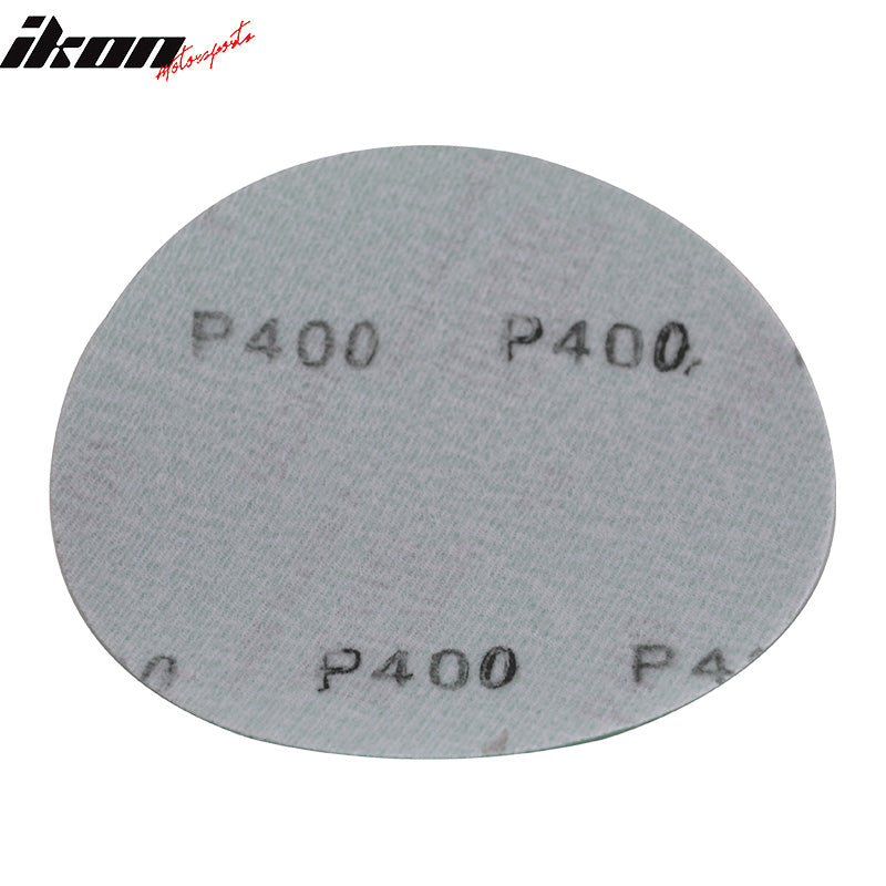 Sand Paper Universal Fit, Wet Dry 5 Inch No Hole Sand Paper Disc 400 Grit Bodykit Repair Sandpaper 50 PC by IKON MOTORSPORTS