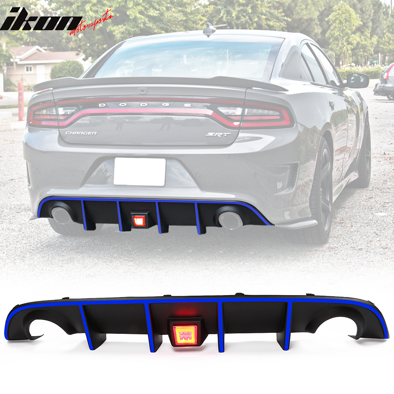 2015-2023 Dodge Charger Rear Diffuser w/ LED Lamp & Reflective Tape PP