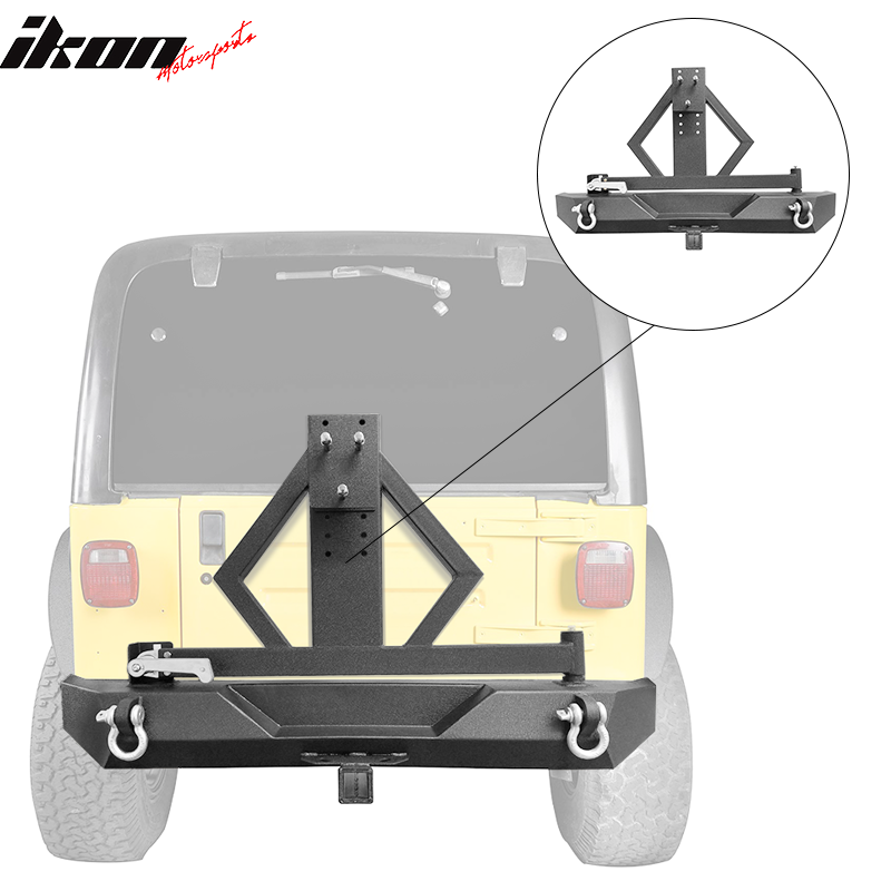 Buy Best Jeep Wrangler Black Rear Bumper Bull Bar With Win Plate Online 