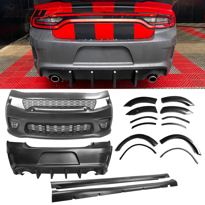 Buy Best Dodge Charger Widebody Gloss Whole Bumper Kits Diffuser