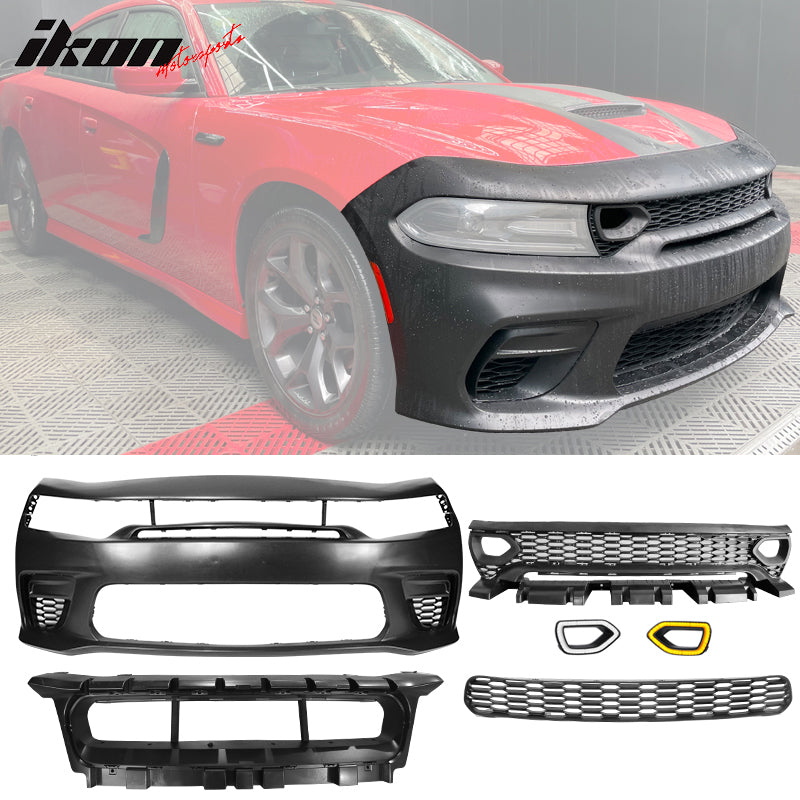 Buy Best Dodge Charger Widebody SRT Black Front Bumper W/ LED Kits