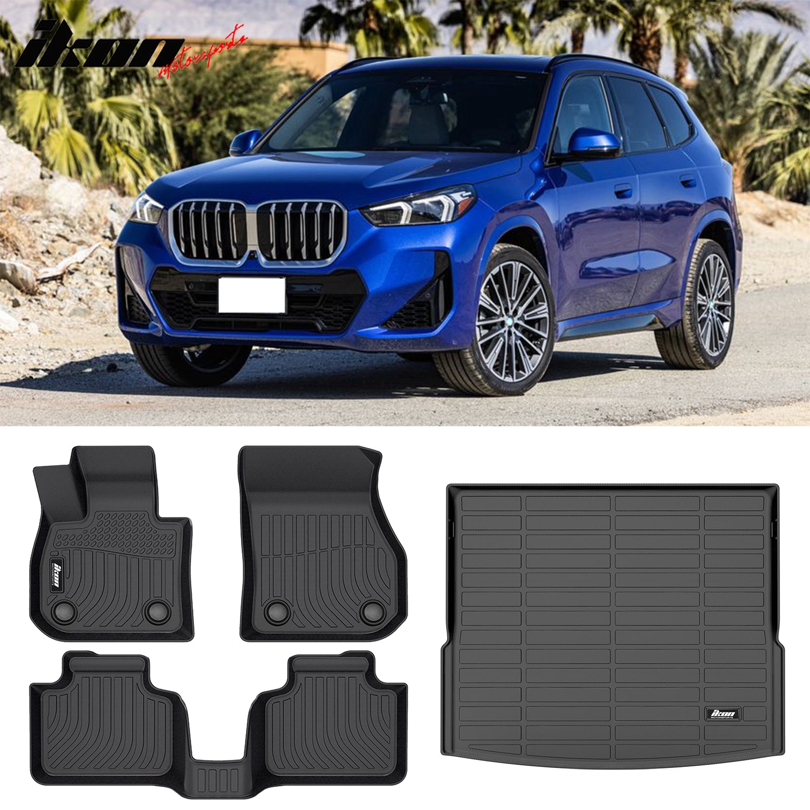  Auxko All Weather Floor Mats Fit for BMW X1 2023 2024 TPE  Rubber Liners X1 2023 2024 Accessories Set All Season Guard Odorless  Anti-Slip Floor Mats : Automotive