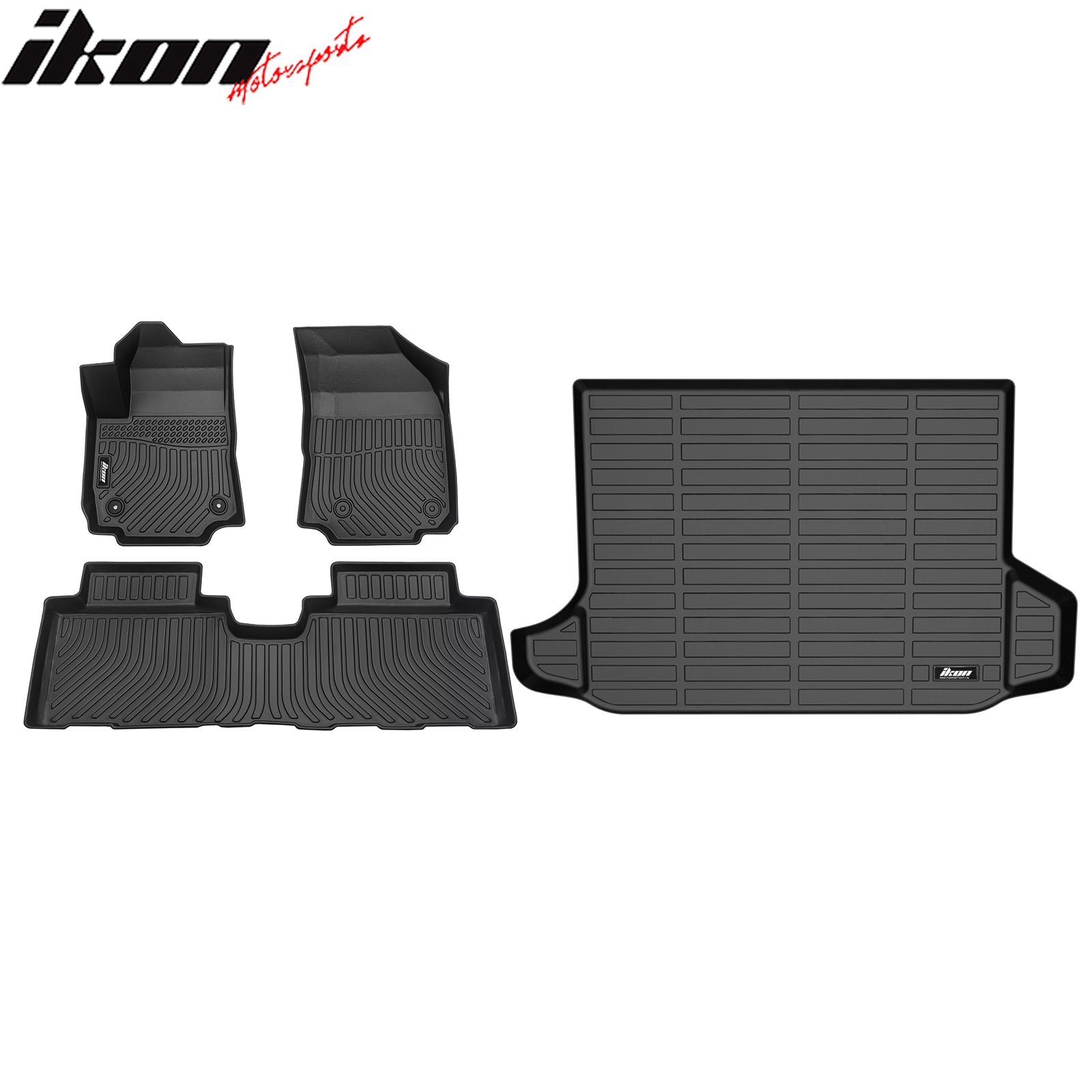 Ikon Motorsports 3d Tpe Floor Mats + Trunk Mat, Compatible With 2018 