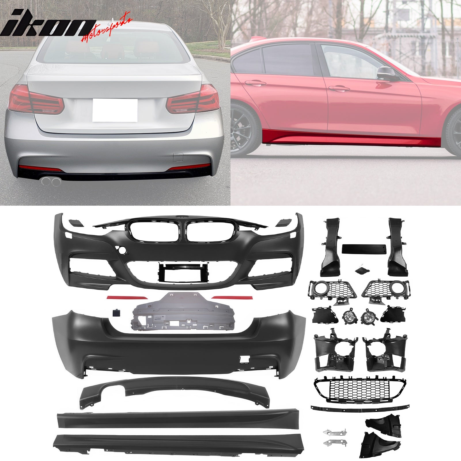 Bumper Covers For Cars M-Tech Style Front Rear Bumper Covers W/ 328i Single Outlet Dual