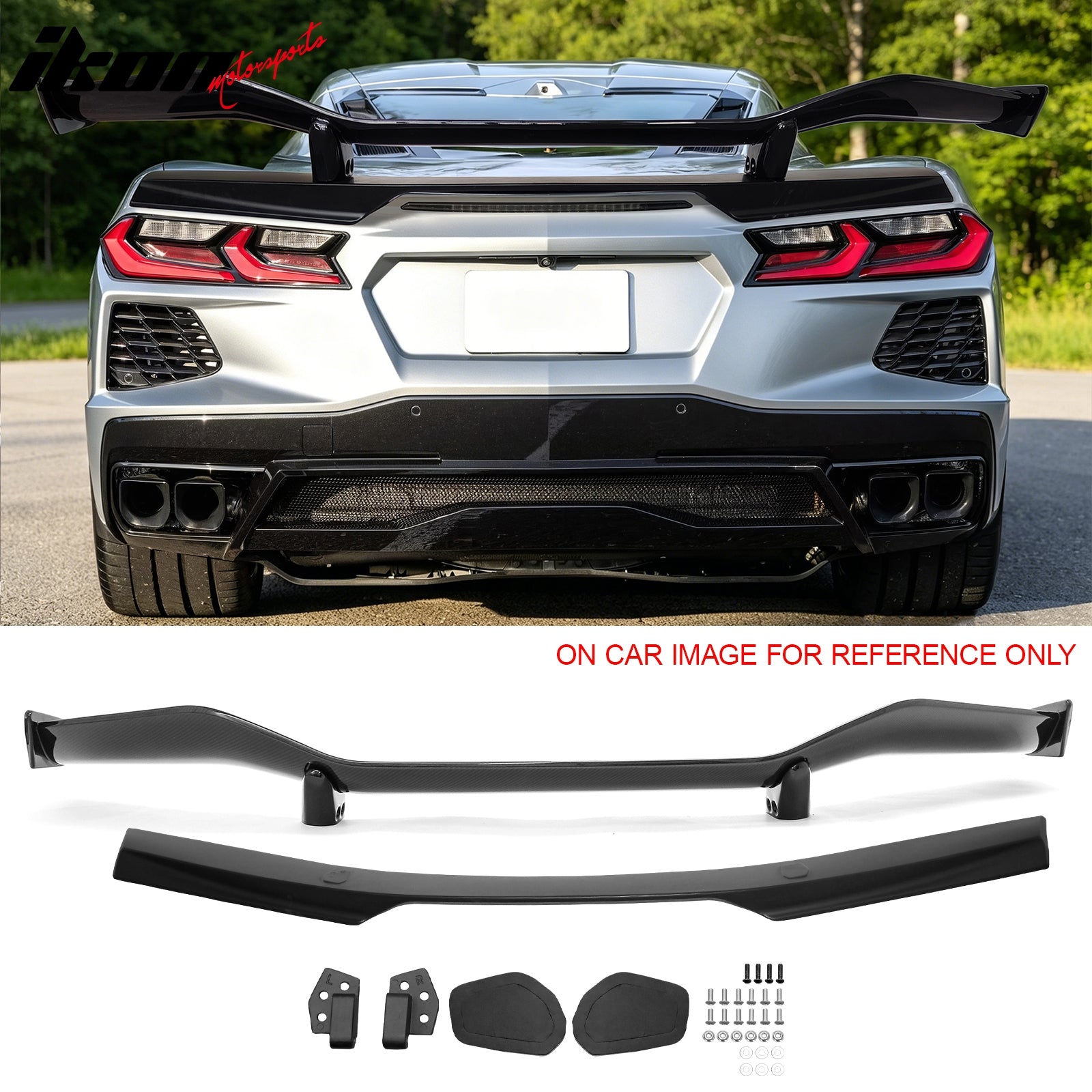 Fits 20-26 Corvette C8 Z07 Dry Carbon Fiber Trunk Spoiler + Panel