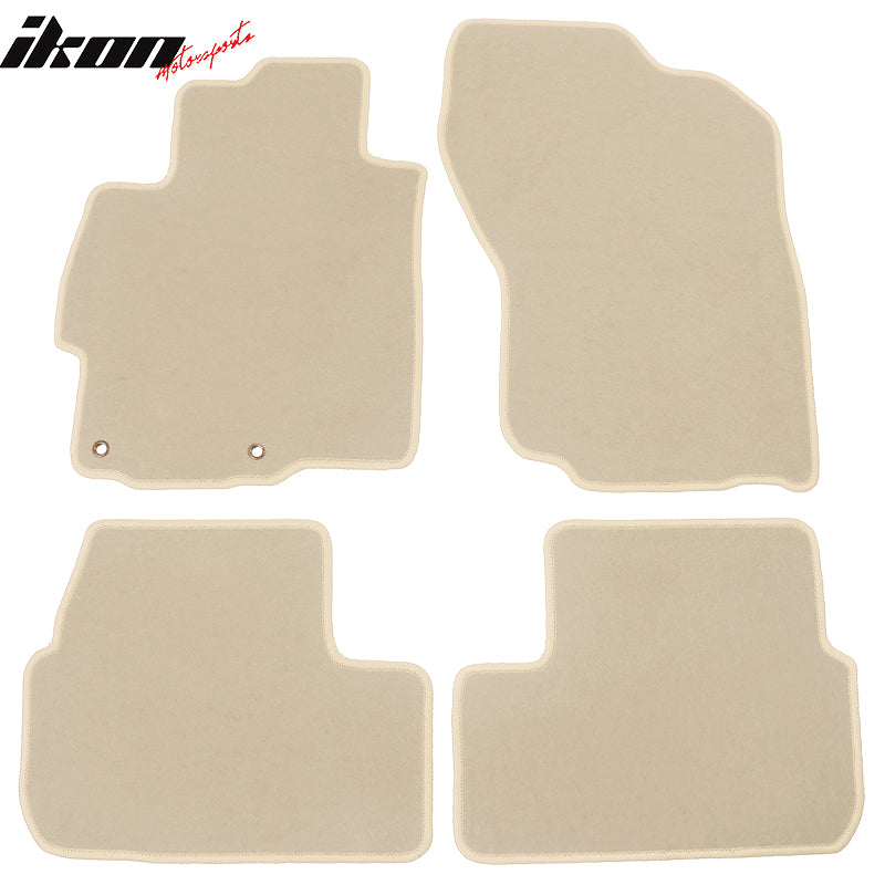 Floor Mats Compatible With 2008-2017 Mitsubishi Lancer, 4Dr Factory Fitment Car Floor Mats Front & Rear Nylon by IKON MOTORSPORTS, 2009 2010 2011 2012 2013 2014 2015 2016