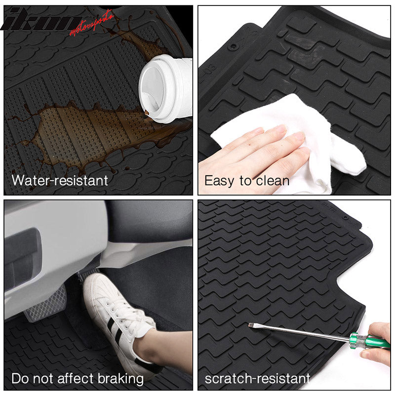 14-18 F15 X5 Heavy Duty Black Latex Floor Mats Front & Second Row 5PC FOR: (BMW)