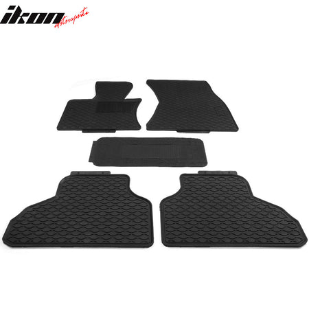 14-18 F15 X5 Heavy Duty Black Latex Floor Mats Front & Second Row 5PC FOR: (BMW)