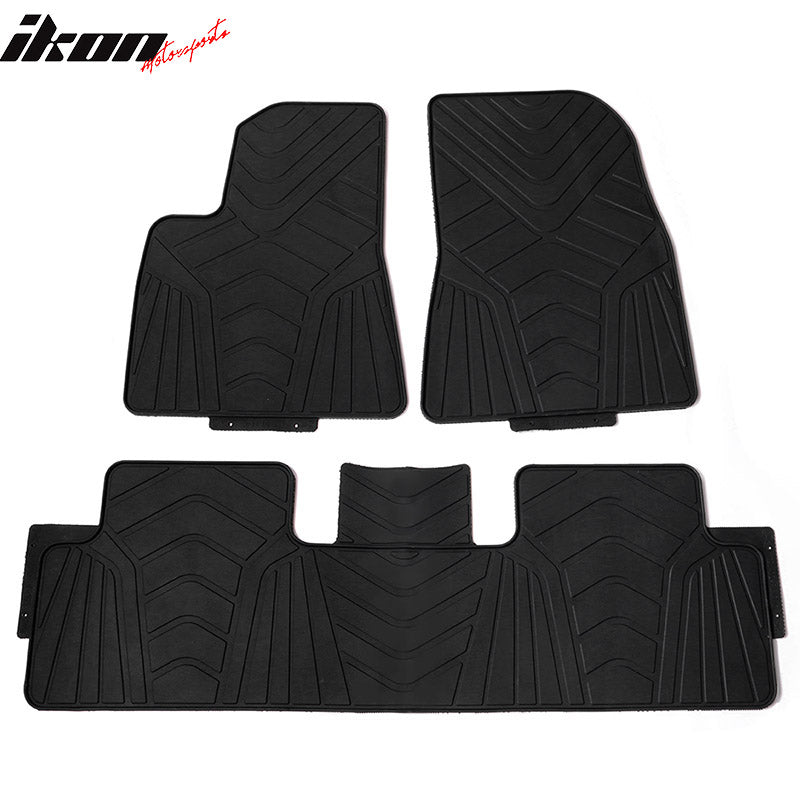 Floor Mats Compatible With 2017-2023 Tesla Model 3, Latex Rubber Carpets By IKON MOTORSPORTS