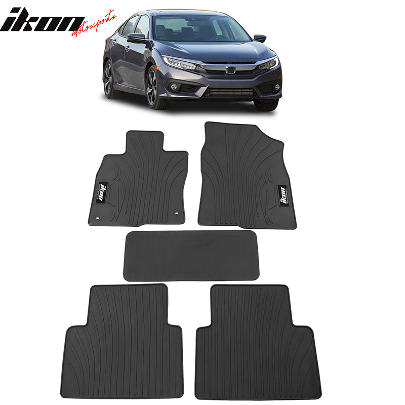 IKON MOTORSPORTS, Floor Mats Compatible With 20162021 Honda Civic 4
