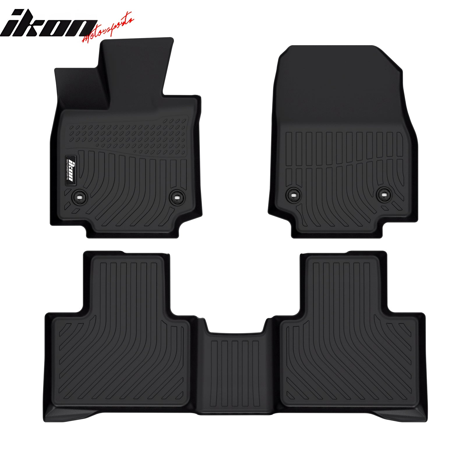 IKON MOTORSPORTS 3D TPE Floor Mats, Compatible with 2023-2024 Lexus RX350  RX350h RX500h RX450h+, All Weather Waterproof Anti-Slip Floor Liners, Front  & 2nd Row Set Car Interior Accessories, Black – Ikon Motorsports