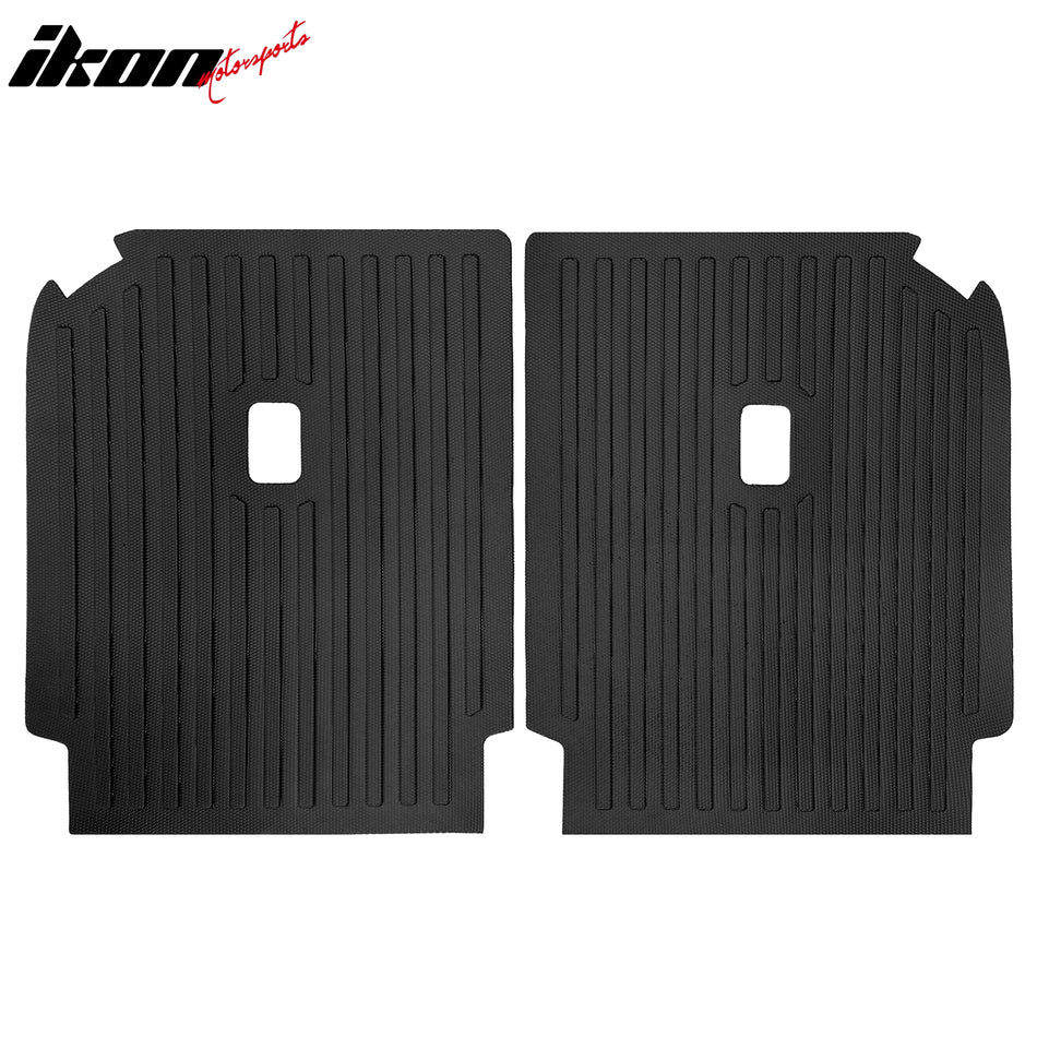 IKON MOTORSPORTS, Rear Seat Protector Backrest Cover Compatible With 2022-2024 Rivian R1S, Black TPE Waterproof Seat Back Liners Mat Pad Interior Accessories 2 Pieces