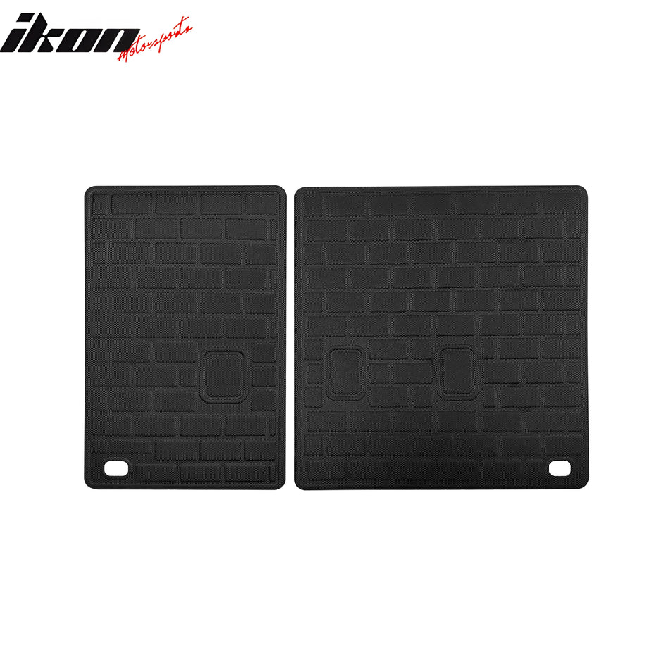 IKON MOTORSPORTS, Rear Seat Protector Backrest Cover Compatible With 2020-2024 Hyundai Palisade, Black XPE Waterproof Seat Back Liners Mat Pad Interior Accessories 2 Pieces