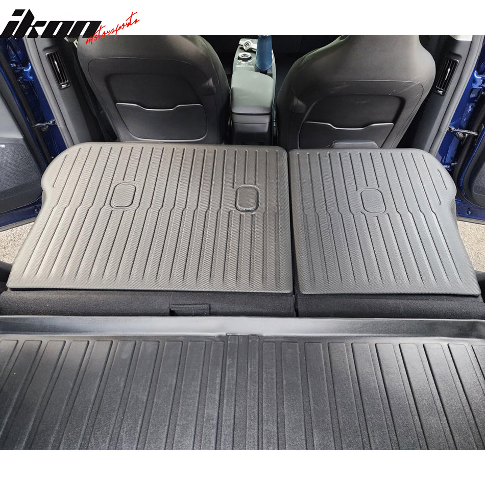 IKON MOTORSPORTS, Rear Seat Protector Backrest Cover Compatible With 2022-2024 Kia EV6, Black XPE Waterproof Seat Back Liners Mat Pad Interior Accessories 2 Pieces