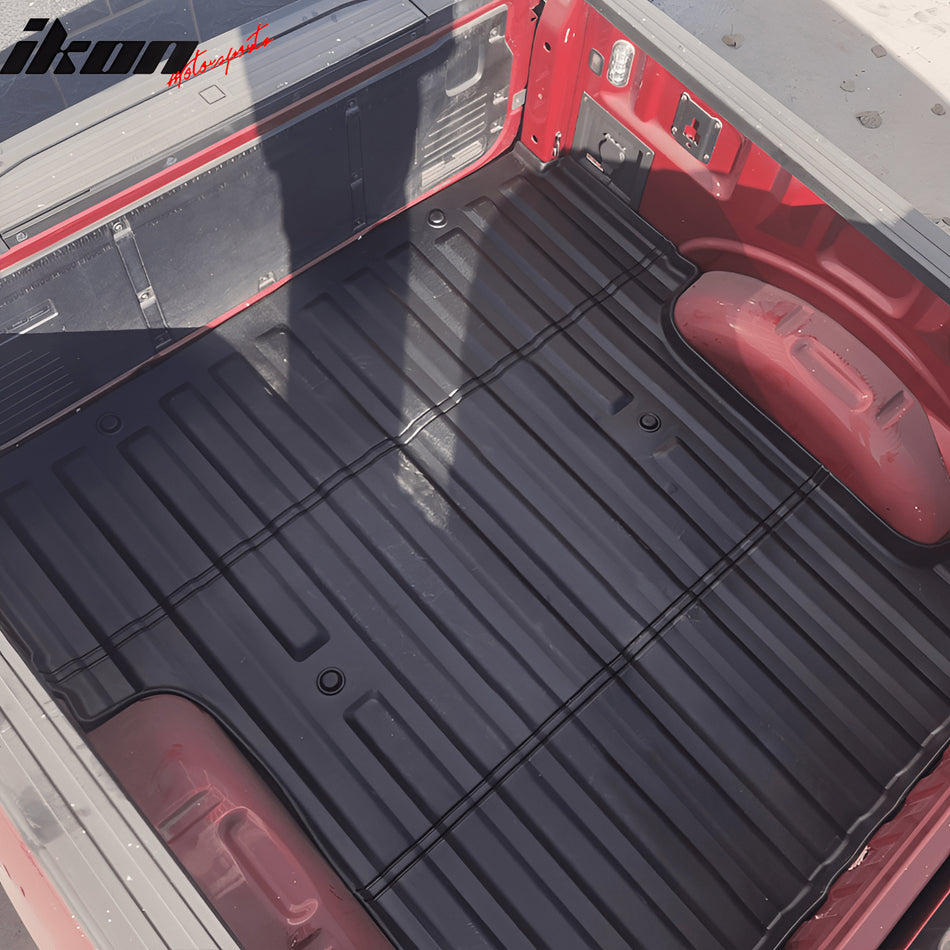 IKON MOTORSPORTS TPE Truck Bed Mat, Compatible with 2015-2024 Ford F150 Crew Cab 5.5Ft, Custom Fit All Weather Heavy Duty 3D Rear Storage Cargo Trunk Tray Protector Liner 1PC Guard, Black
