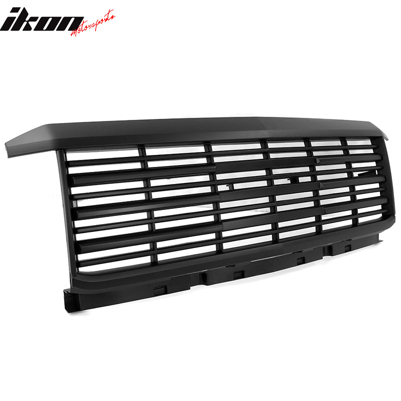 Grille Compatible With 2015-2019 Chevy Silverado 2500 2500HD 3500 3500HD, Front Upper Hood Conversion Grill Replacement by IKON MOTORSPORTS, 2016 2017