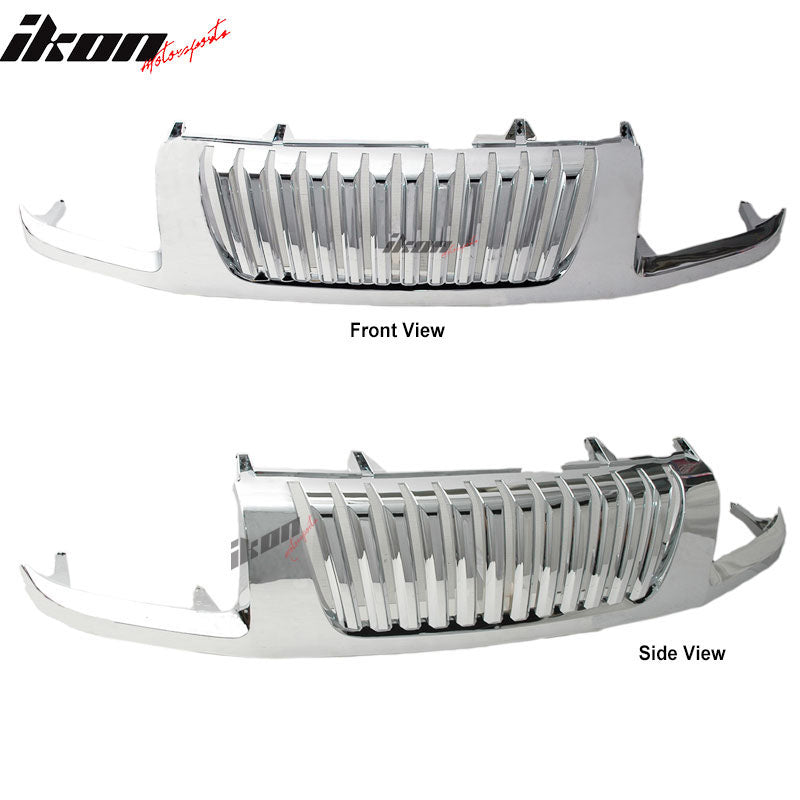 Fits 02-04 Nissan Xterra Vertical Chrome Front Bumper Hood Grille